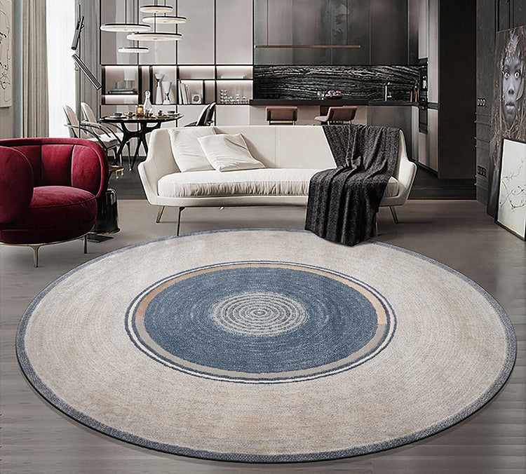 Abstract Contemporary Round Rugs, Geometric Modern Rugs for Bedroom, Modern Rugs for Dining Room, Modern Area Rugs under Coffee Table