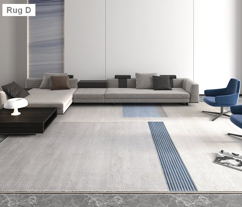 Large Modern Area Rugs for Living Room, Grey Blue Contemporary Modern Rugs, Modern Rugs under Dining Room Table, Large Geometric Carpets