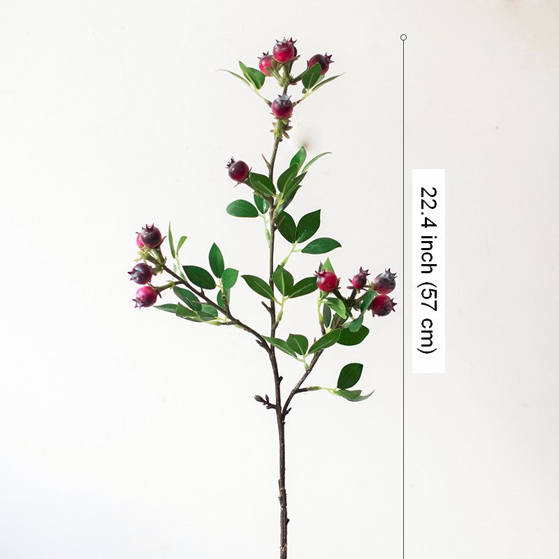 Simple Artificial Flowers for Living Room. Blueberry Fruit Branch. Flower Arrangement Ideas for Home Decoration. Spring Artificial Floral for Bedroom