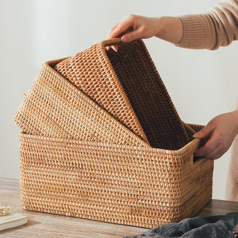 Rattan Storage Baskets, Storage Basket for Shelves, Rectangular Storage Basket for Toys, Storage Baskets for Kitchen, Storage Baskets for Bedroom