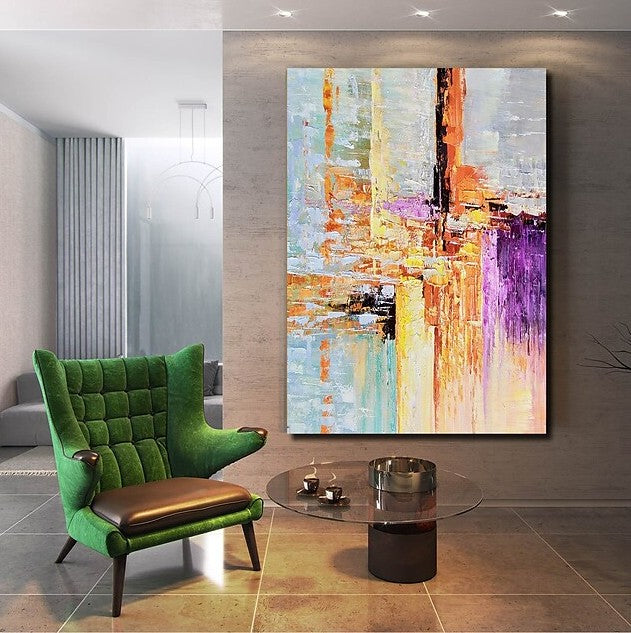 Abstract Acrylic Painting, Modern Paintings for Living Room, Hand Painted Wall Art