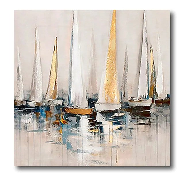 Simple Painting Ideas for Dining Room, Sail Boat Paintings, Acrylic Painting on Canvas, Modern Acrylic Canvas Painting