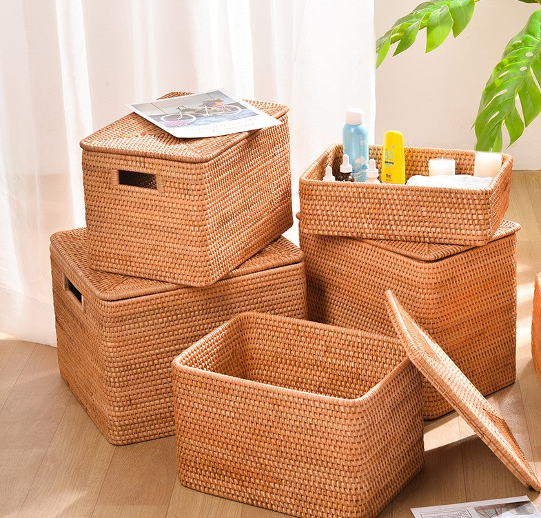 Storage Basket for Shelves, Large Rectangular Storage Basket, Storage Baskets for Kitchen, Woven Storage Basket for Living Room