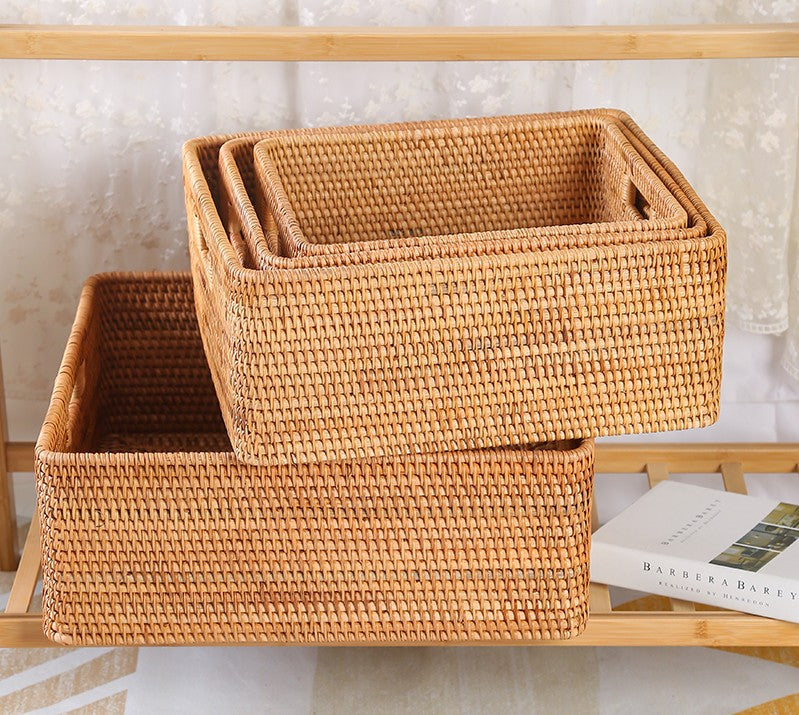Woven Storage Baskets, Rattan Storage Baskets for Kitchen, Storage Basket for Shelves, Kitchen Storage Basket, Storage Baskets for Bedroom