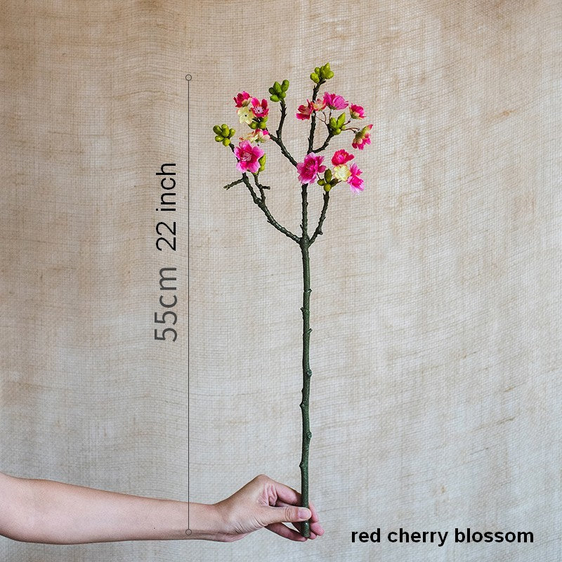 Creative Flower Arrangement Ideas for Home Decoration. Red Cherry Blossom. Sakura Flowers. Unique Artificial Flowers. Simple Artificial Floral for Dining Room