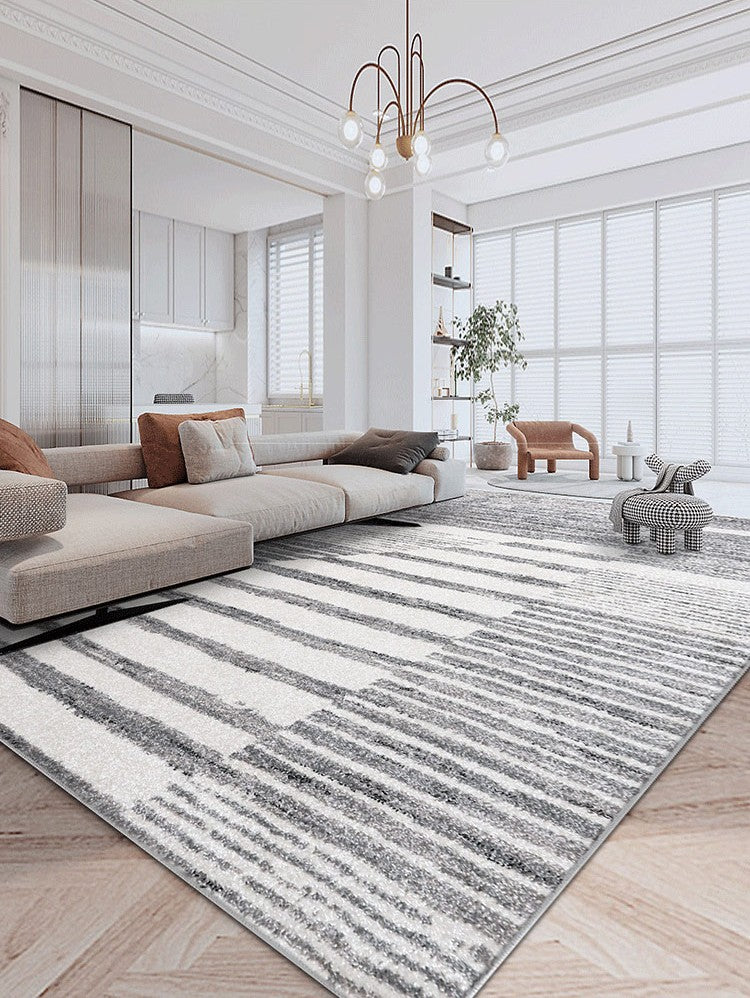 Geometric Modern Rugs in Bedroom, Gray Modern Floor Carpets, Large Modern Rugs in Living Room, Contemporary Area Rugs in Dining Room