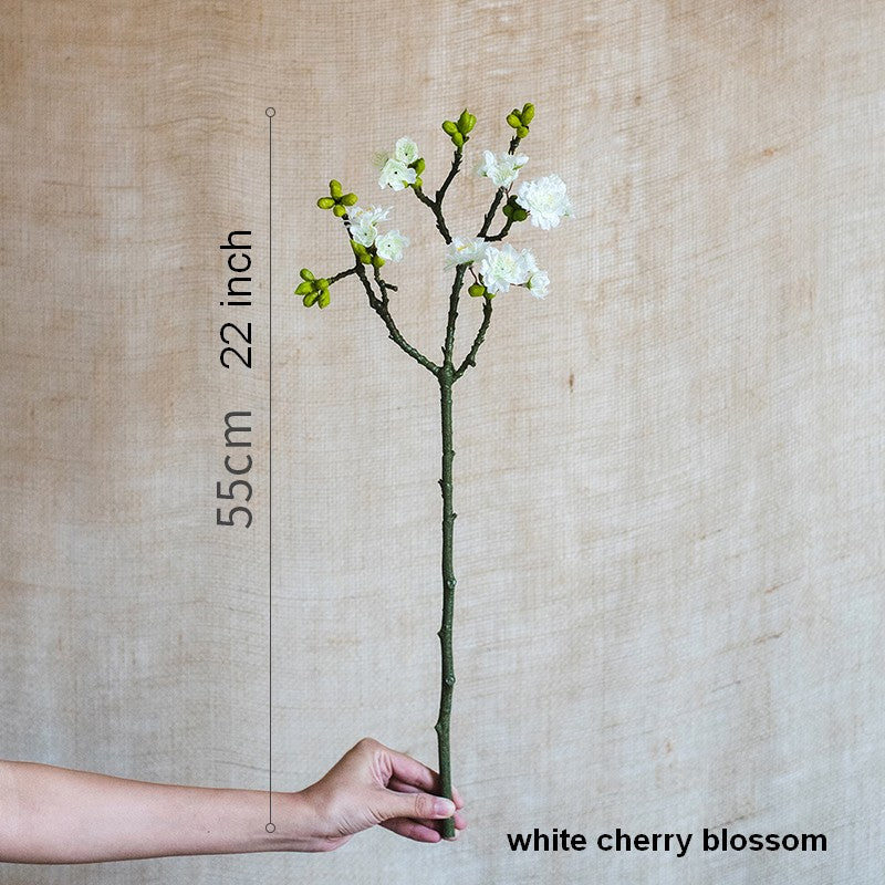 Flower Arrangement Ideas for Living Room. White Cherry Blossom. Sakura Flowers. Unique Artificial Flowers for Home Decoration. Simple Artificial Floral for Bedroom