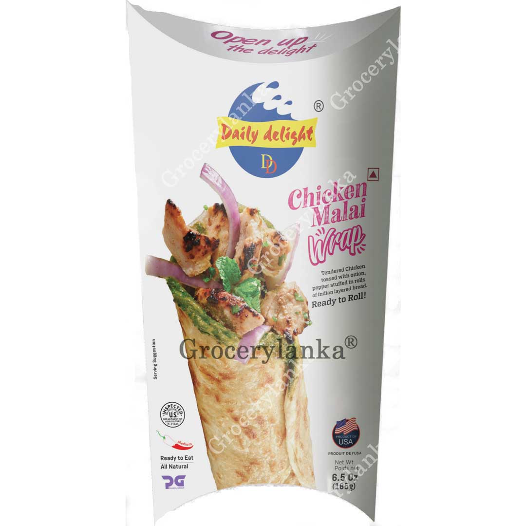 Daily Delight Chicken Malai Wrap 6.5oz Frozen (In-Store Pickup Only / Please order a separate Frozen Shipping Kit in order to ship this item*)