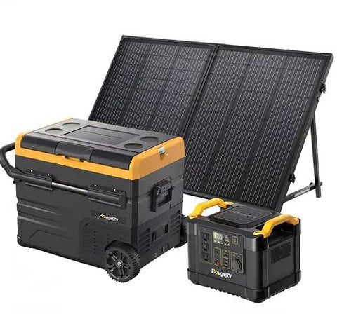 High-wattage solar panels enable faster efficiency and conversion. That's why we recommend you this 37QT Dual Zone Refrigerator with 130W panel solar and a 1100Wh portable power station kit for outdoor adventures. Best choice for you next trip!