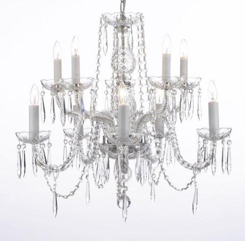 Crystal Icicle Waterfall Chandelier Lighting Dining Room Chandeliers H25