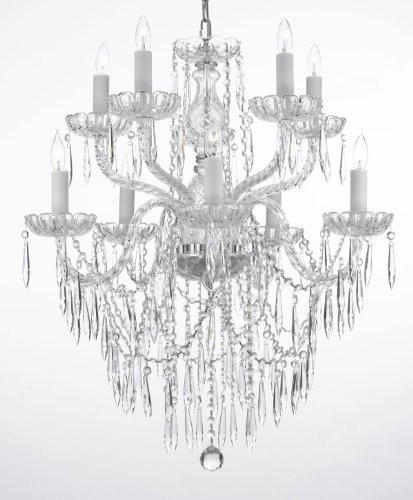 Crystal Icicle Waterfall Chandelier Lighting Dining Room Chandeliers H 30