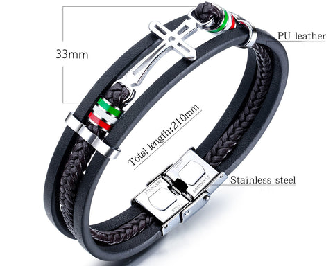 Buy High qualityMoneekar Jewels Braided Leather Bracelets for Mens Boys Bracelets  Fashion Stainless Steel Magnetic Clasp 7.5-8.5 Inch Online at  desertcartINDIA