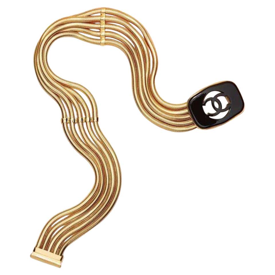 Chanel Gold Gold-mesh Multi Strand Chain Tortoise Cc Logo Spring 1997 Belt