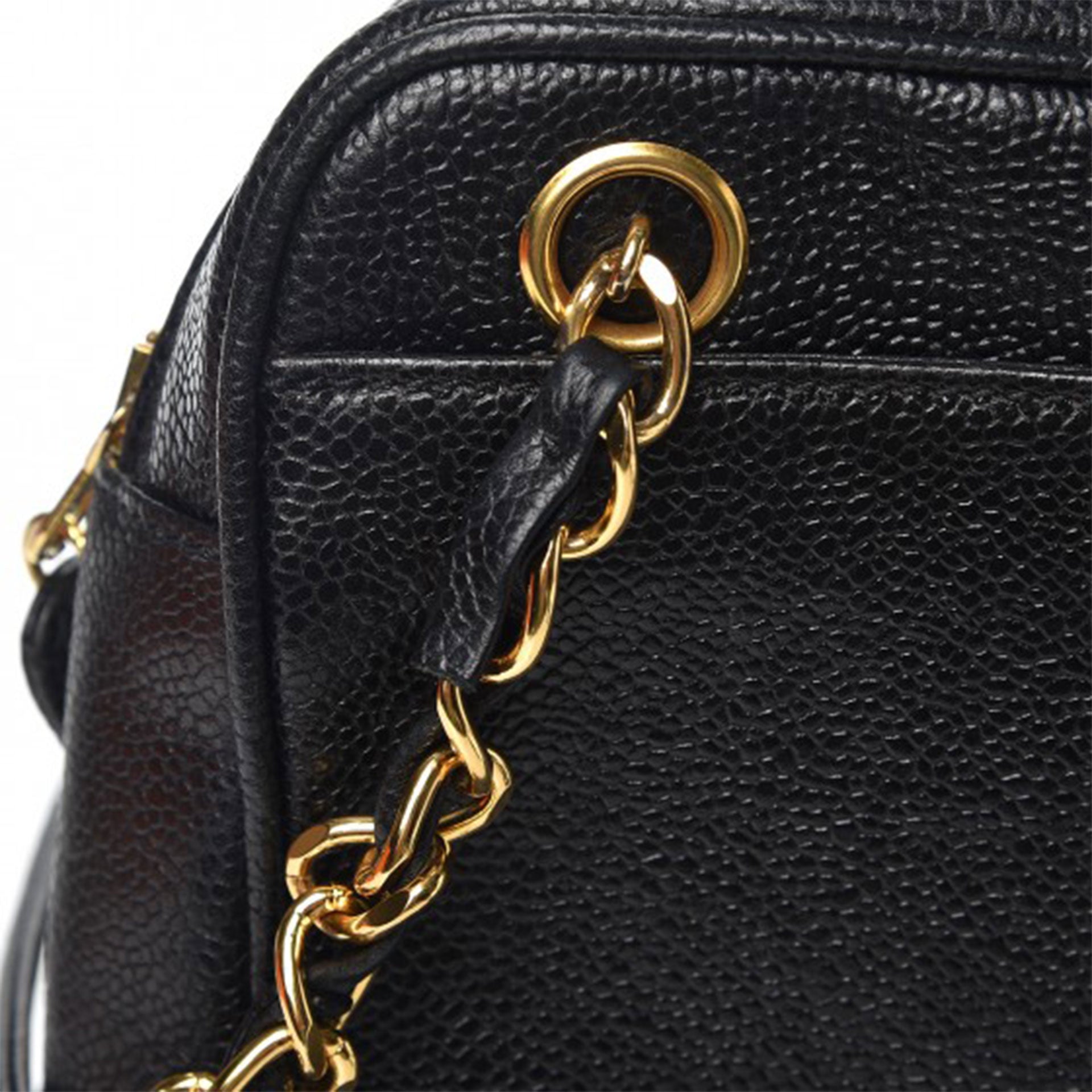 Chanel Vintage Black Caviar Triple CC Tote