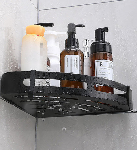 waterproof rustproof black shower shelf