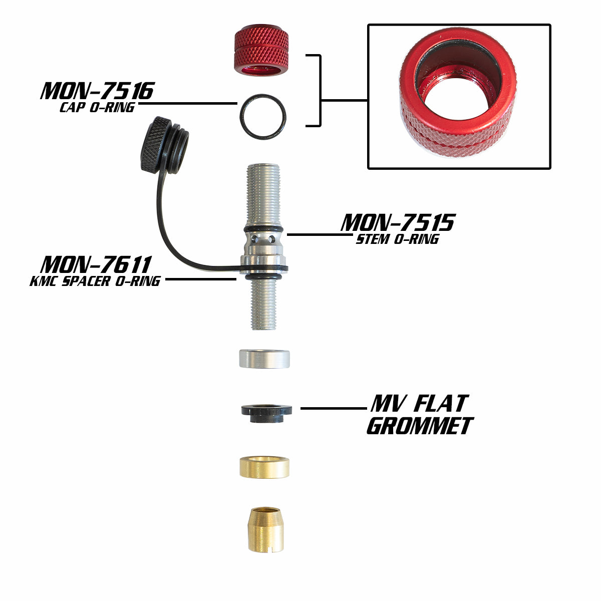 Single Monster Valve Flat - KMC Edition (MV4) Tire Deflator Power Tank