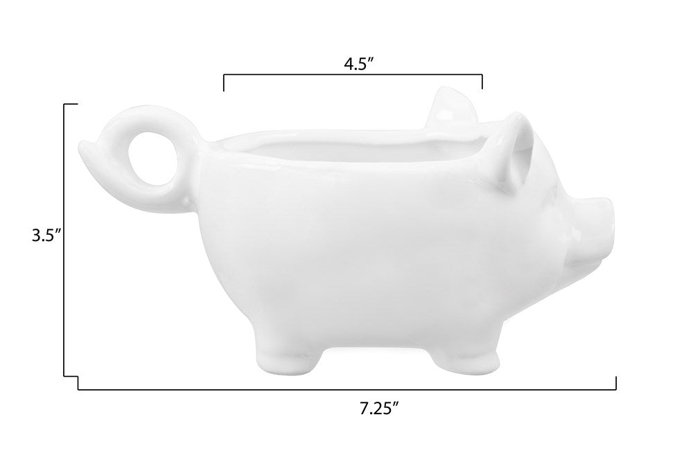 White Ceramic Pig Bowl