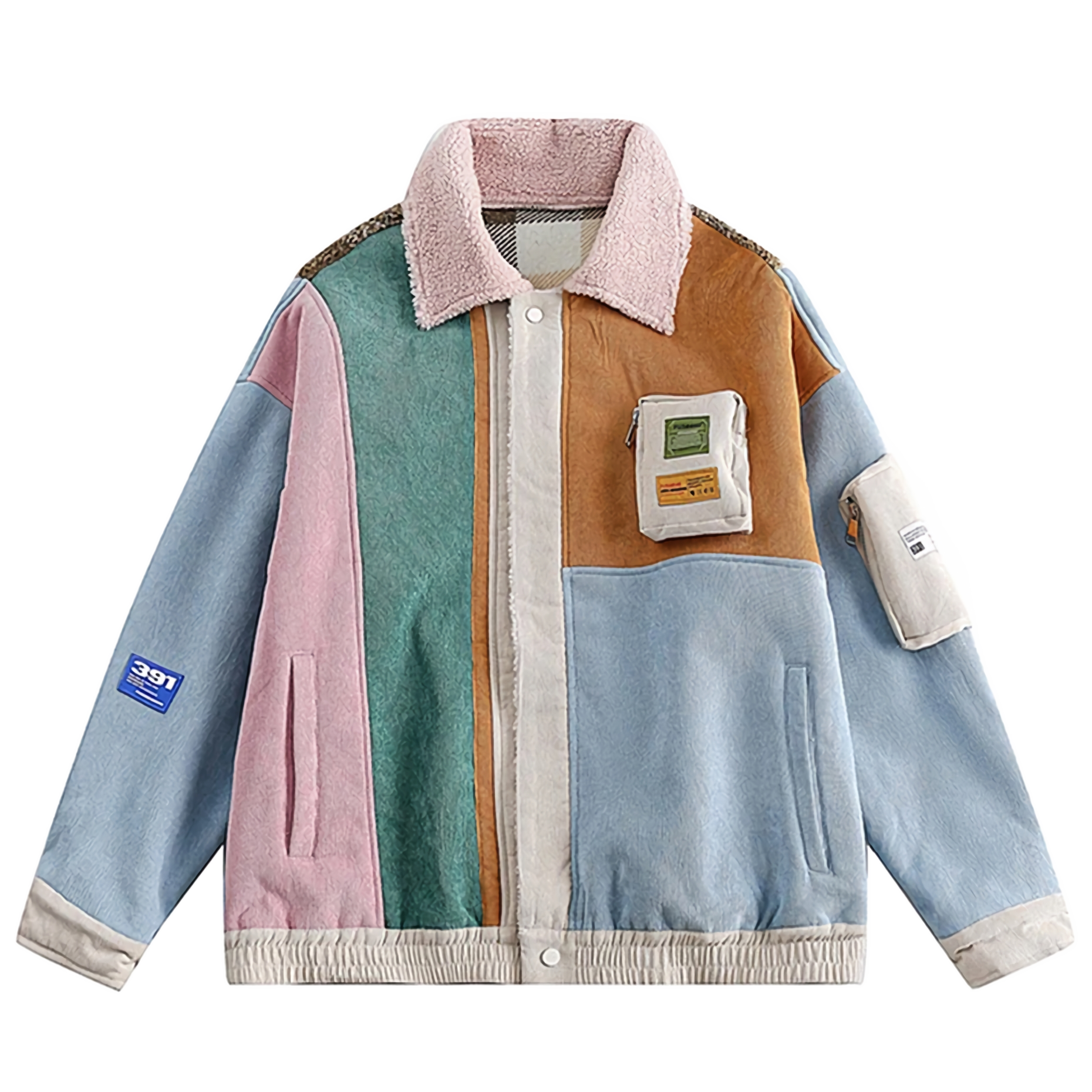 Retro Pastel Abstract Fleece Jacket
