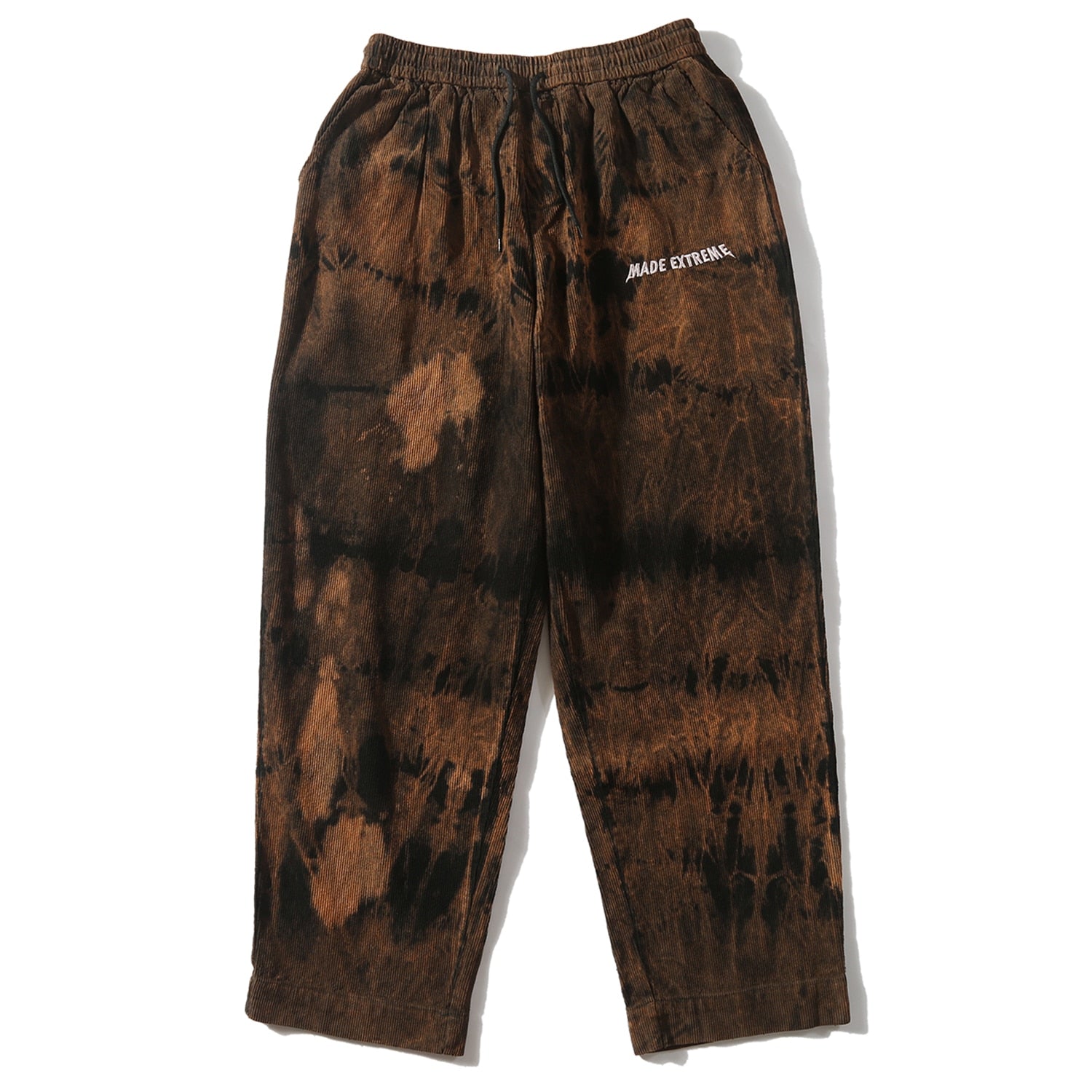 Extreme Aesthetic Earth Tone Tie-Dye Loose-Fit Corduroy Pants