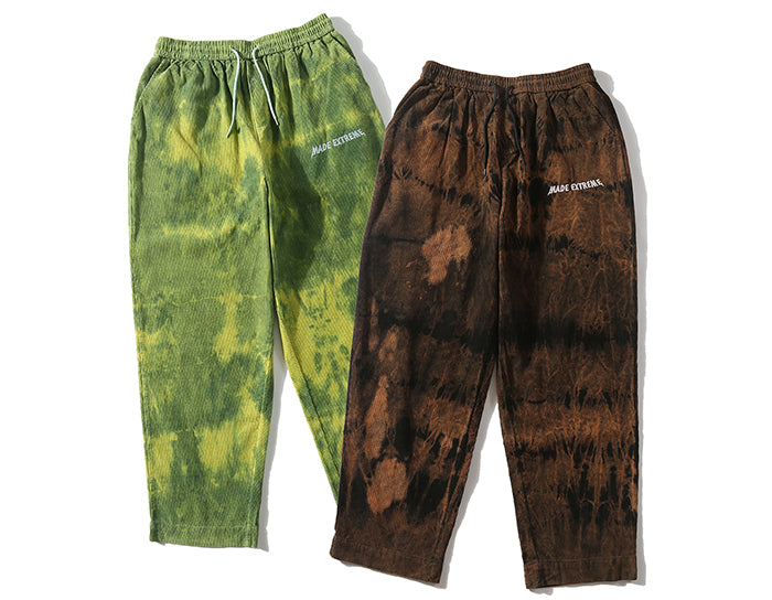 Extreme Aesthetic Earth Tone Tie-Dye Loose-Fit Corduroy Pants