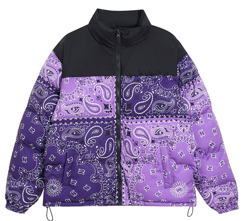 Paisley Print Two Piece Puffer Jacket