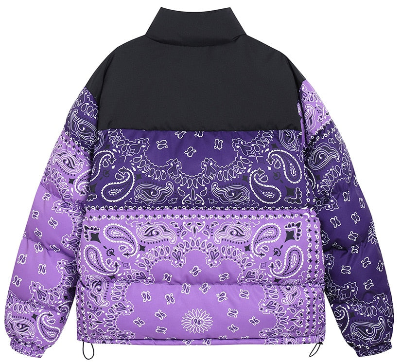 Paisley Print Two Piece Puffer Jacket