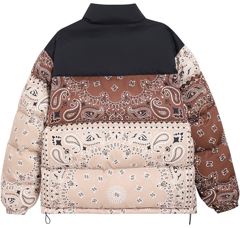 Paisley Print Two Piece Puffer Jacket