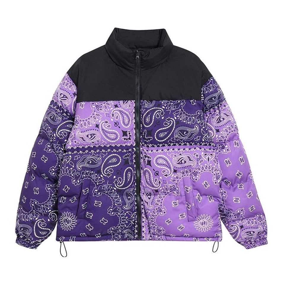 Paisley Print Two Piece Puffer Jacket