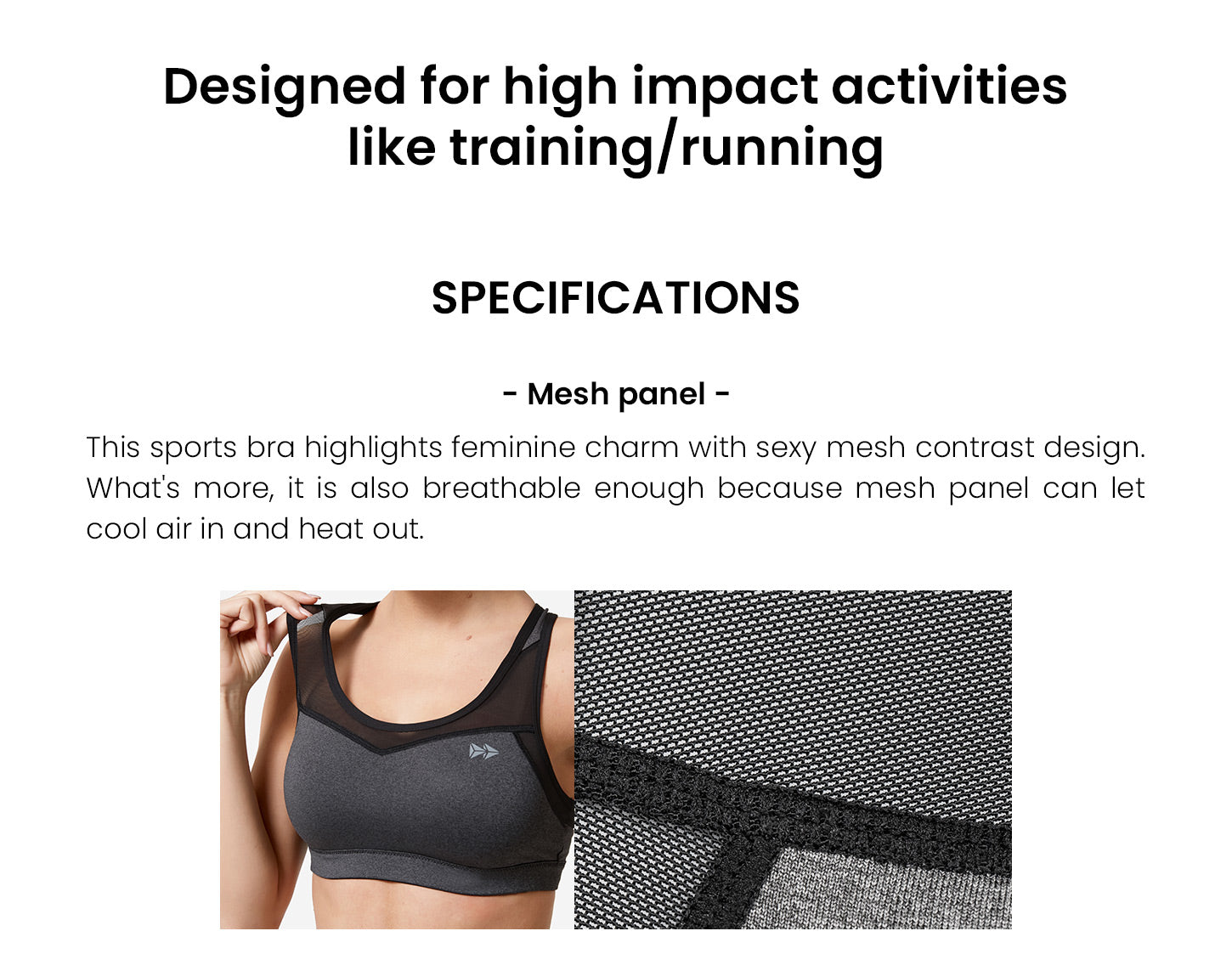 Shift Racerback Mesh Padded Running Bra