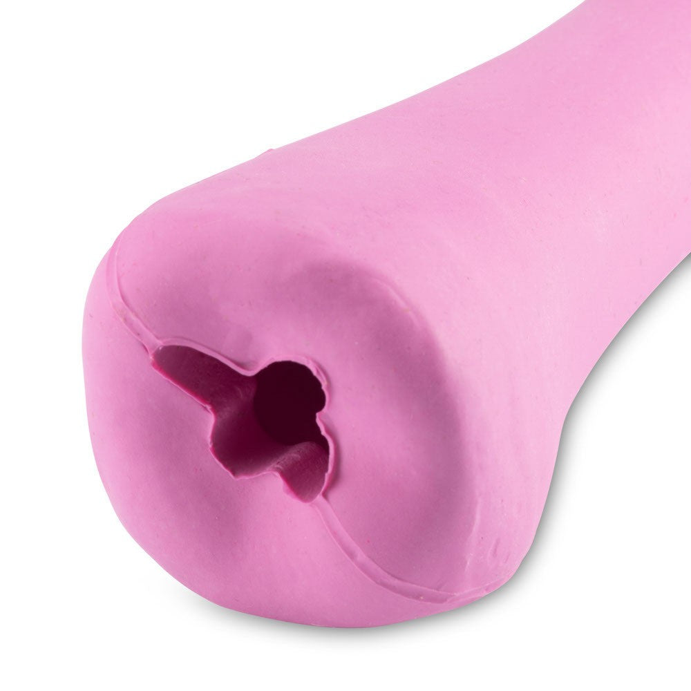 Natural Rubber Dog Bone in Pink Rose