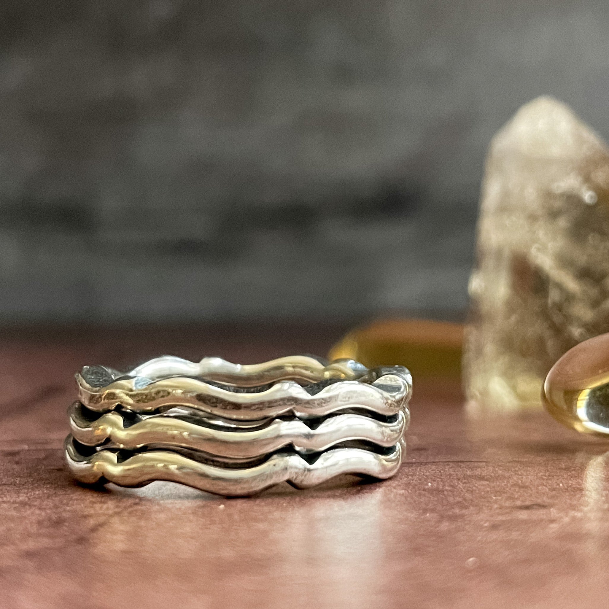 Handmade Sterling Silver Stacking Wave Ring