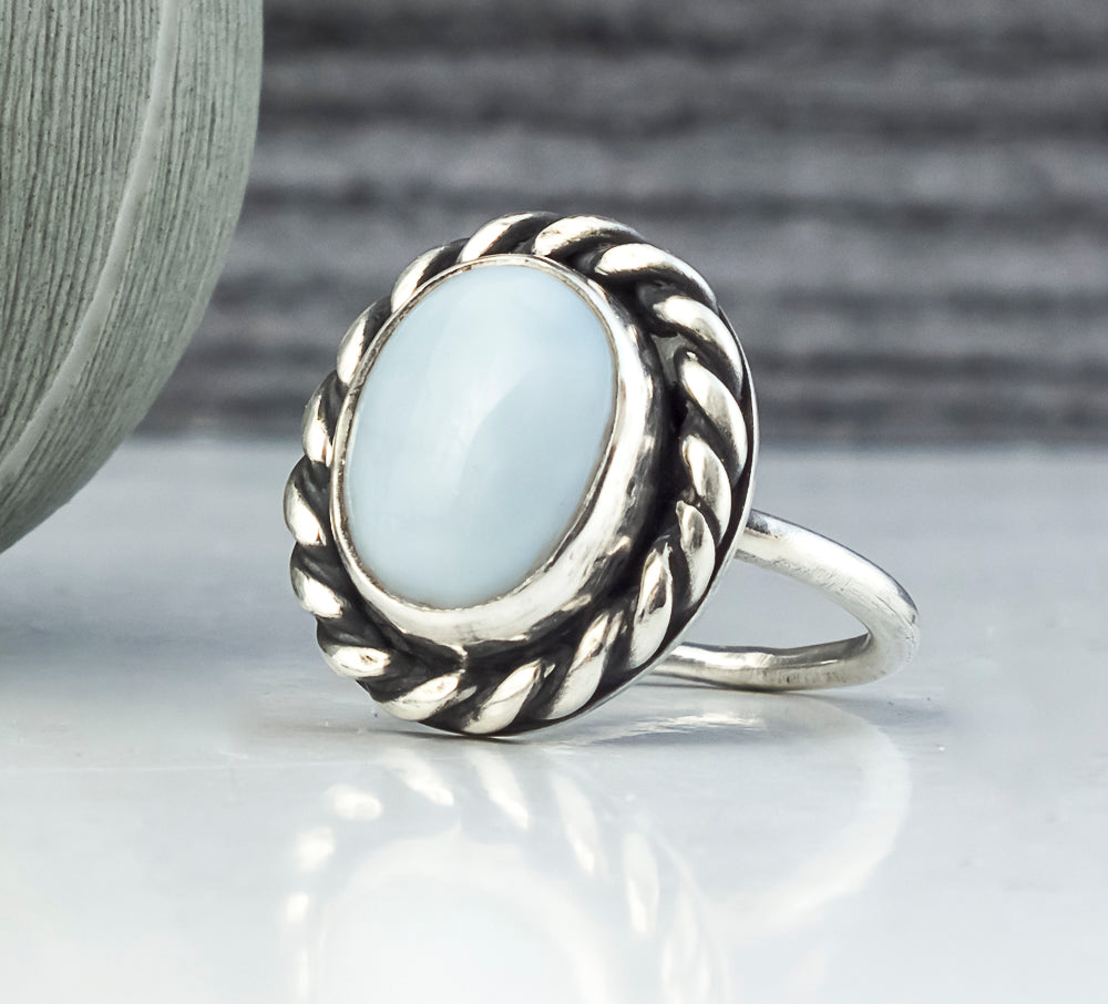 Sterling Silver Owyhee Blue Opal Ring