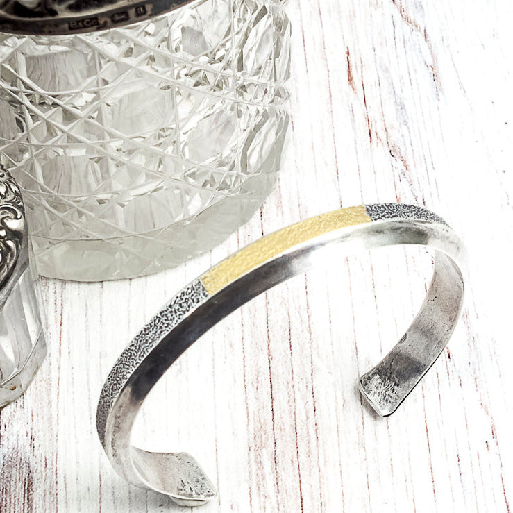 Silver and Gold Statement Cuff Bracelet