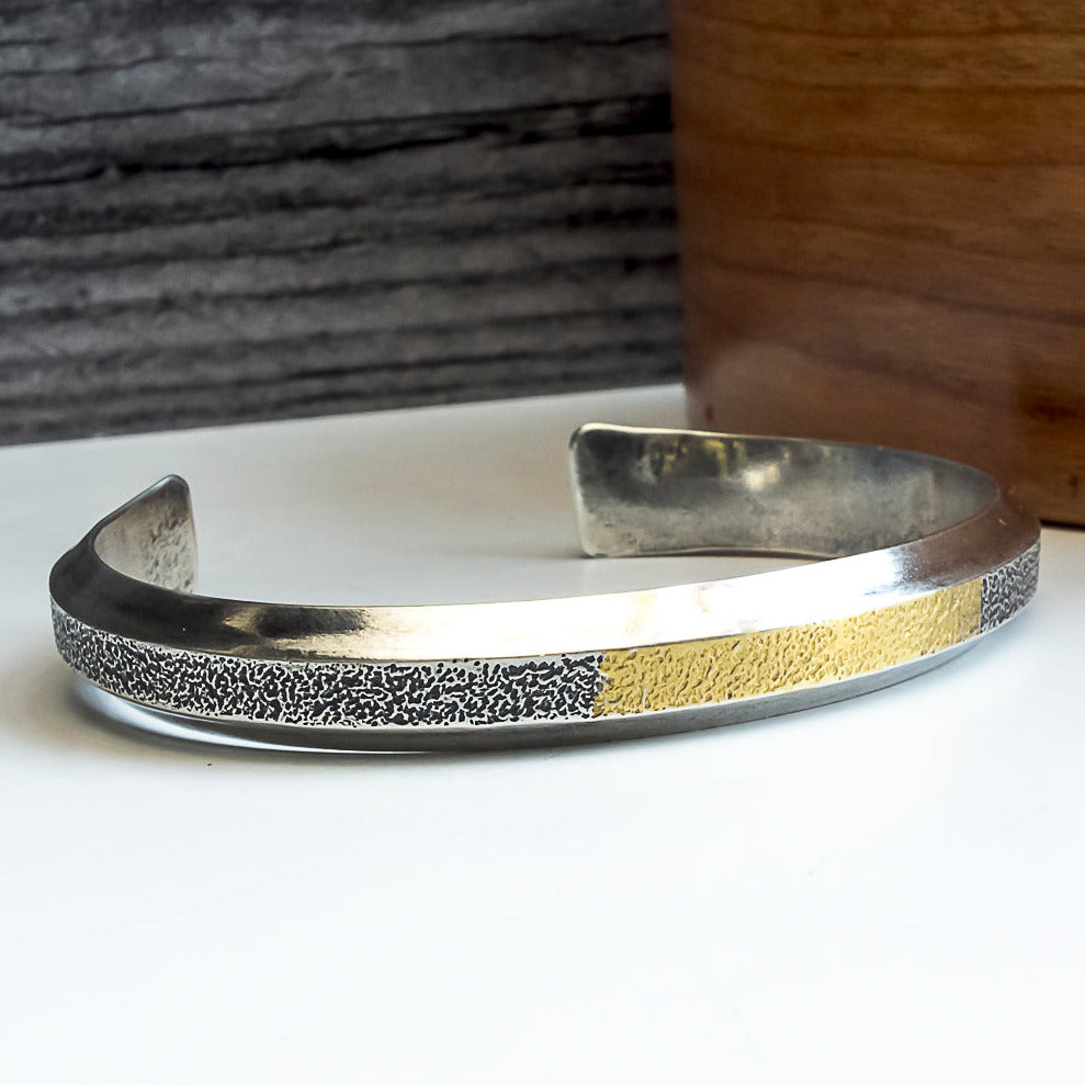 Silver and Gold Statement Cuff Bracelet