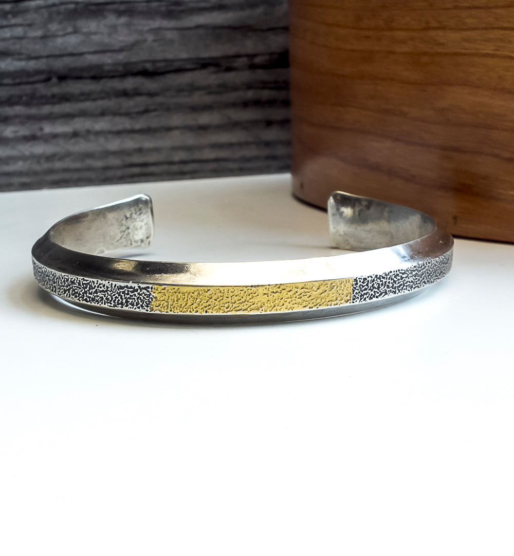 Silver and Gold Statement Cuff Bracelet