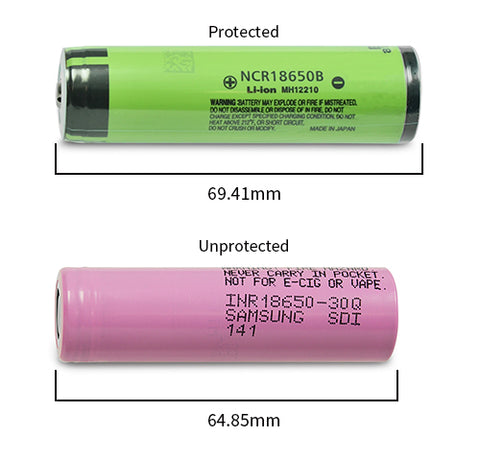 Length difference between protected and unprotected 18650 cells - SkyGenius Blog