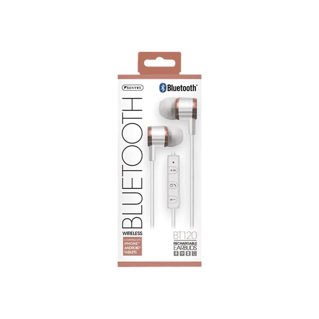 Bluetooth Rechargeable Wireless Earbuds & Mic, Rose Gold