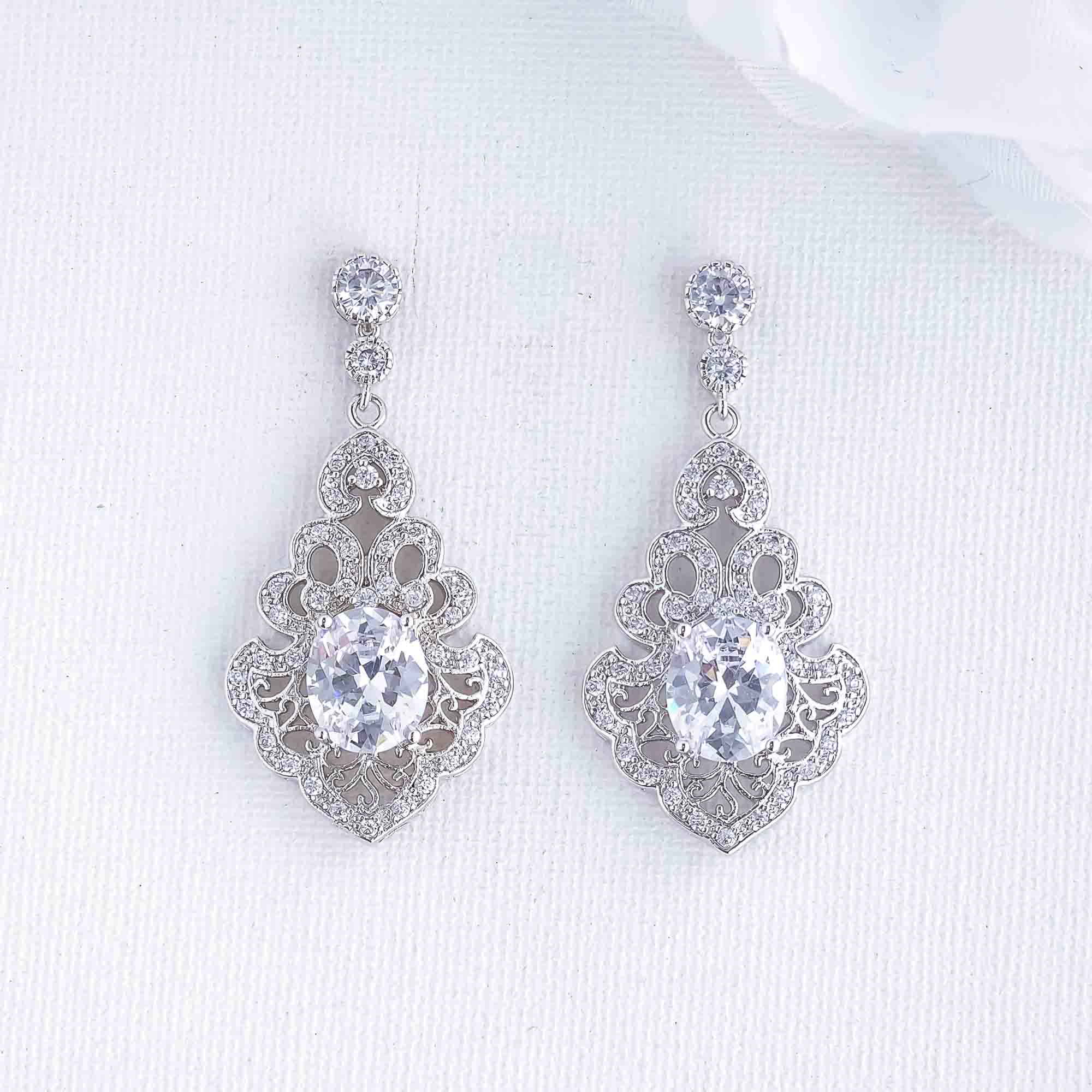 Vintage Wedding Earrings for Bride-Eloise