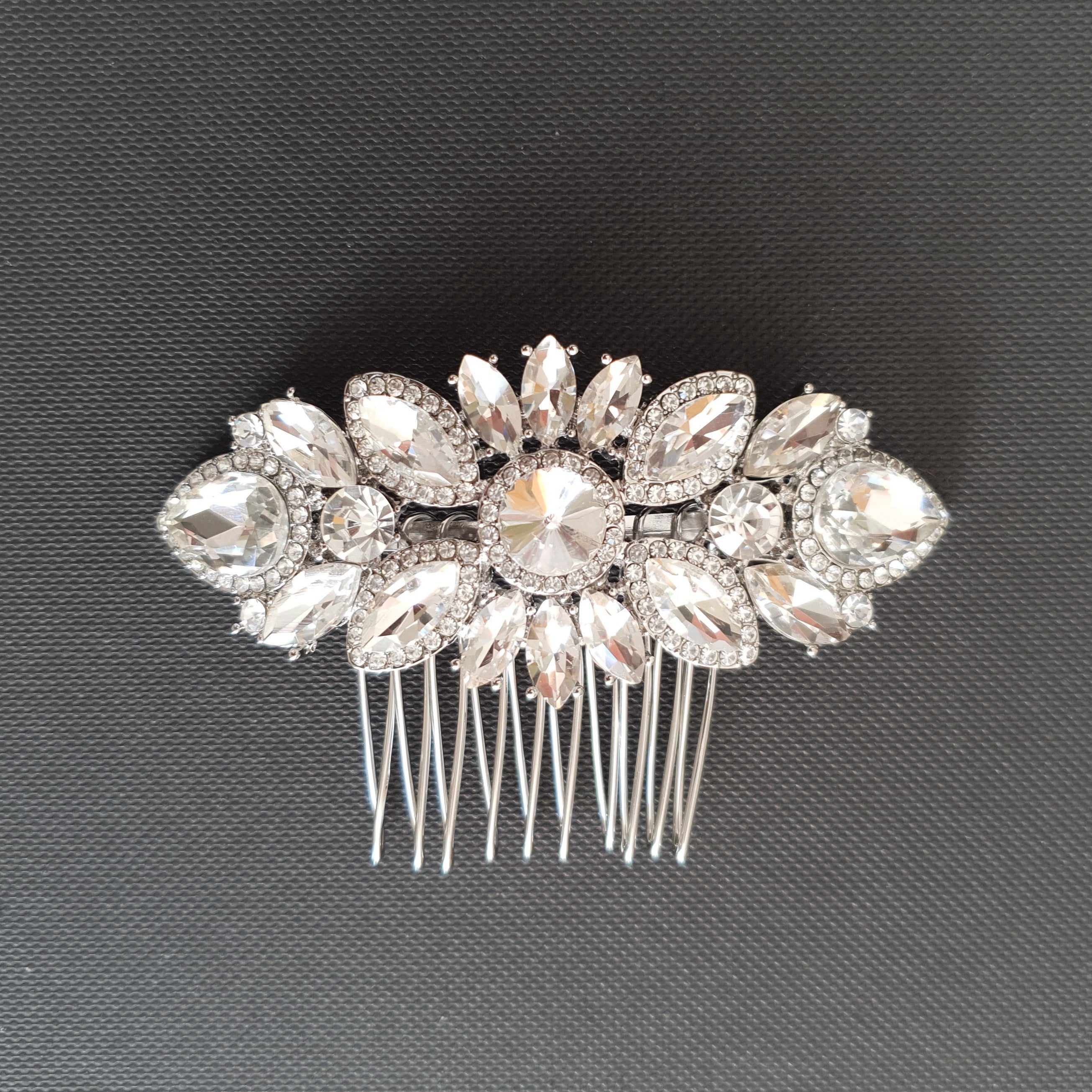 Rose Gold Crystal Wedding Hair Comb-Sophia