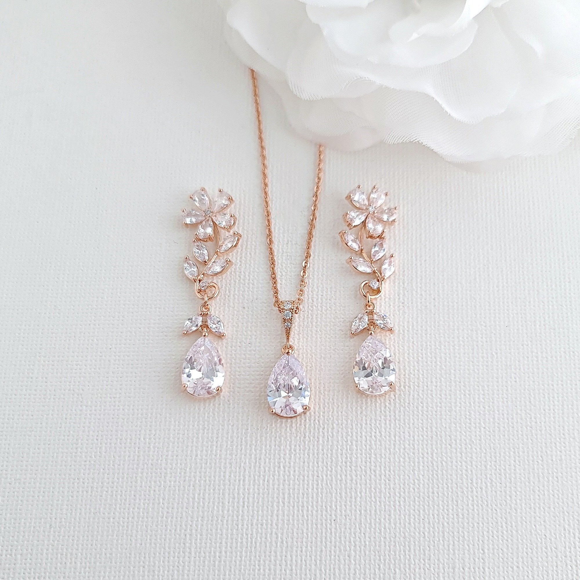 Rose Gold Jewelry Set for Wedding-Daisy