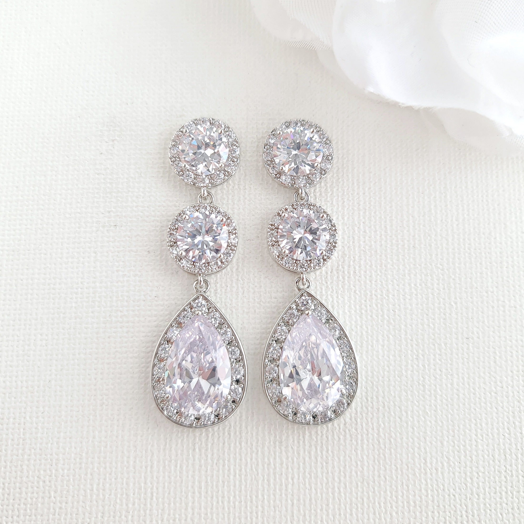 Silver and Cubic Zirconia Bride Jewelry Set- Evita