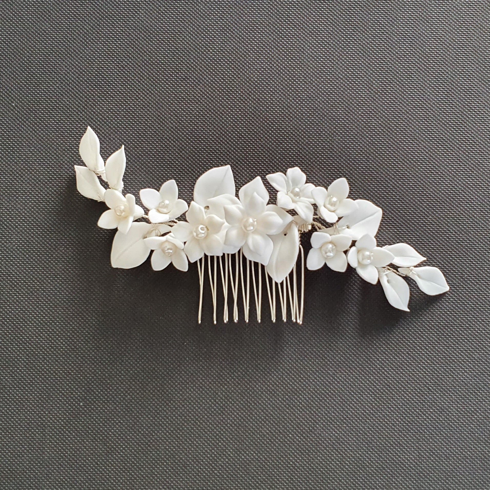 Flower Hair Comb for Brides-Snow Drops