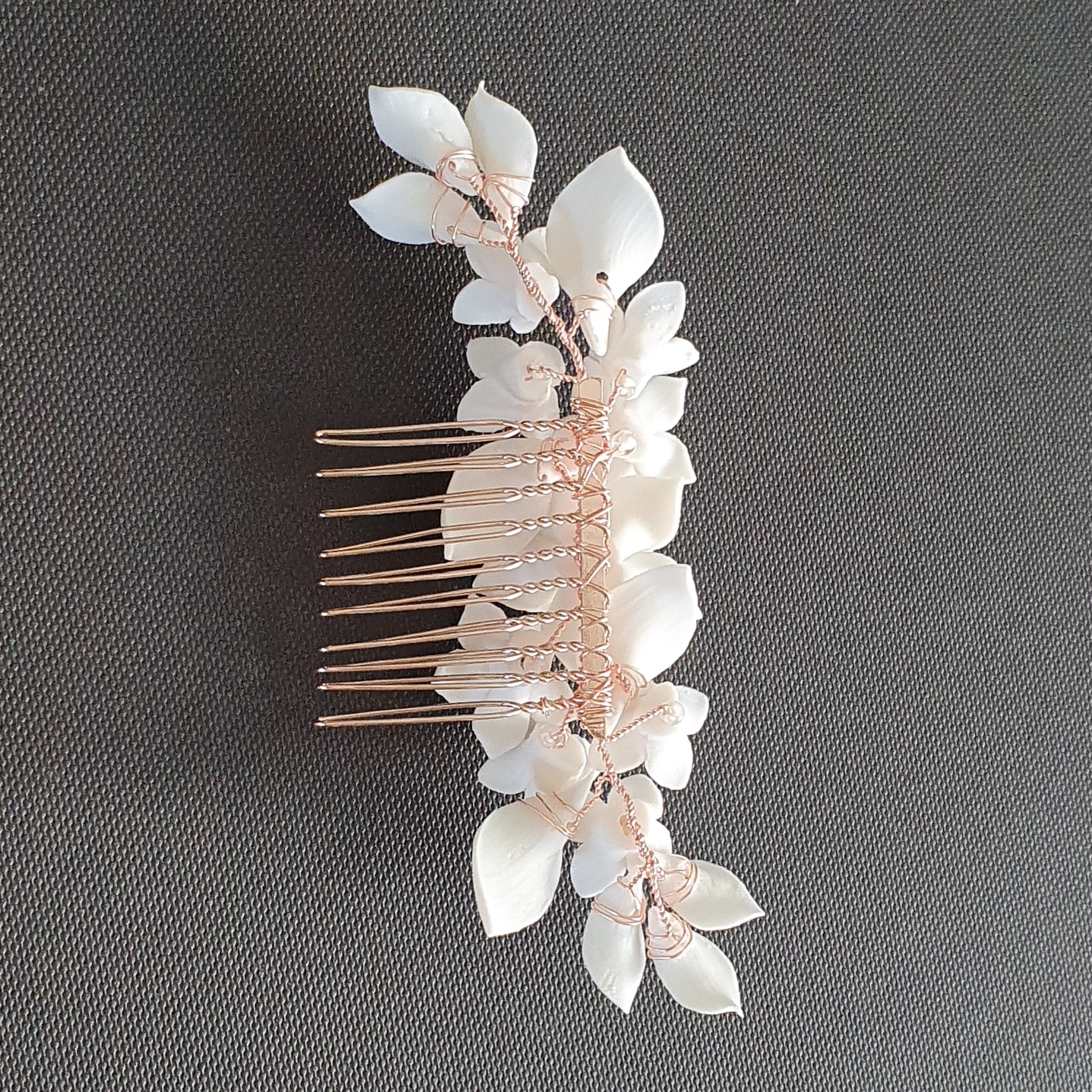 Flower Hair Comb for Brides-Snow Drops