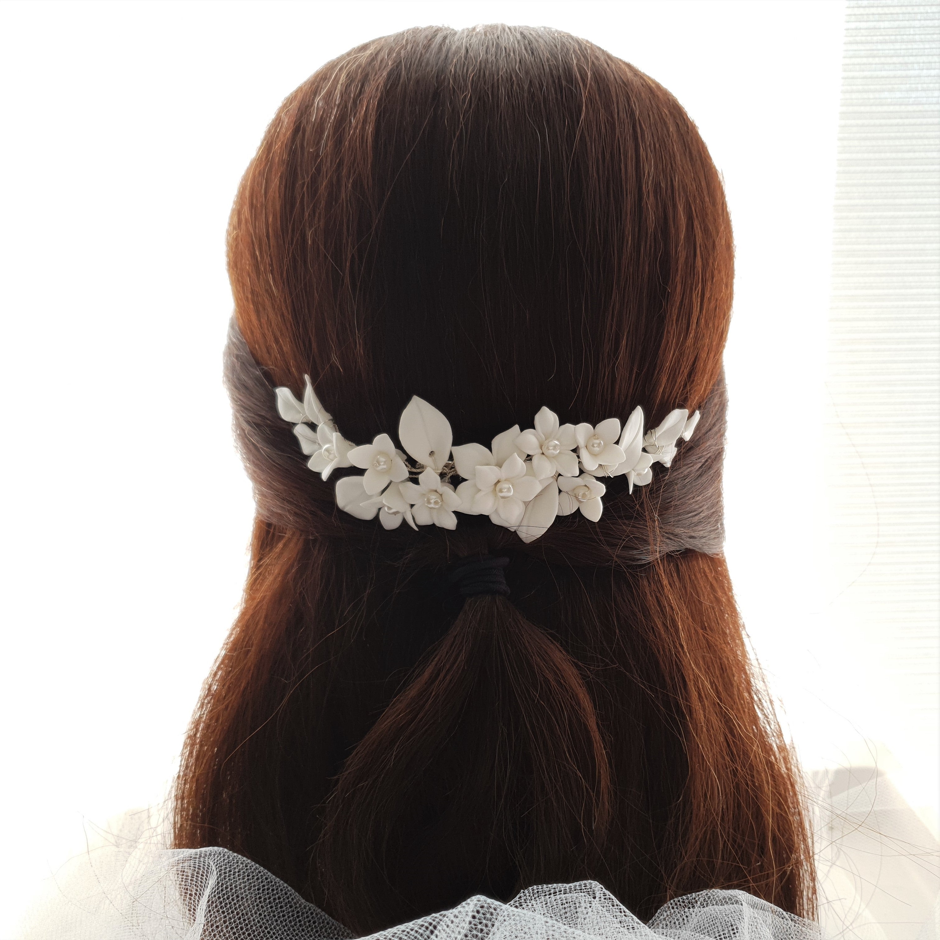 Flower Hair Comb for Brides-Snow Drops