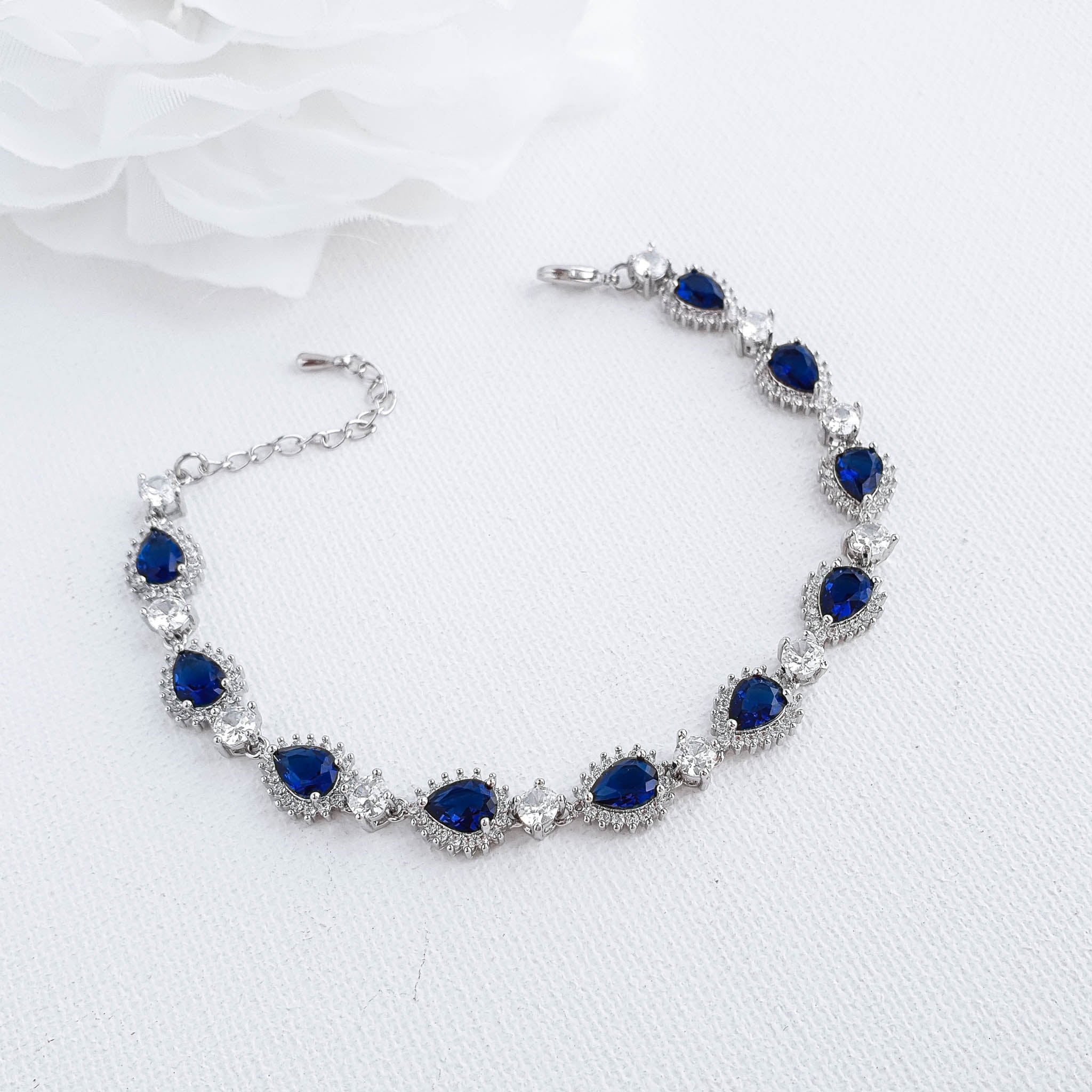 Blue Wedding Bracelet in Rose Gold-AOI