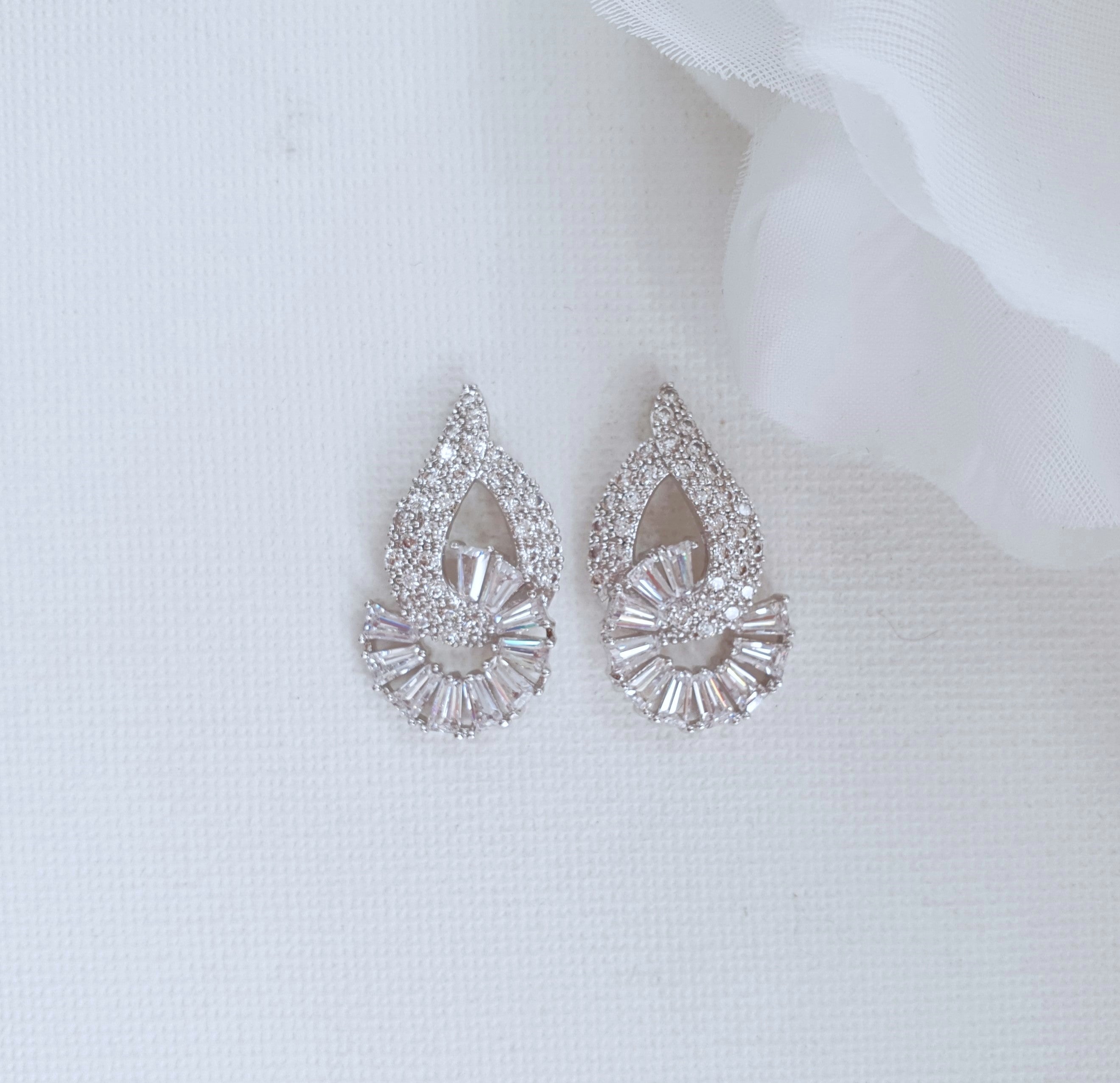 Wedding Stud Earrings-Amanda