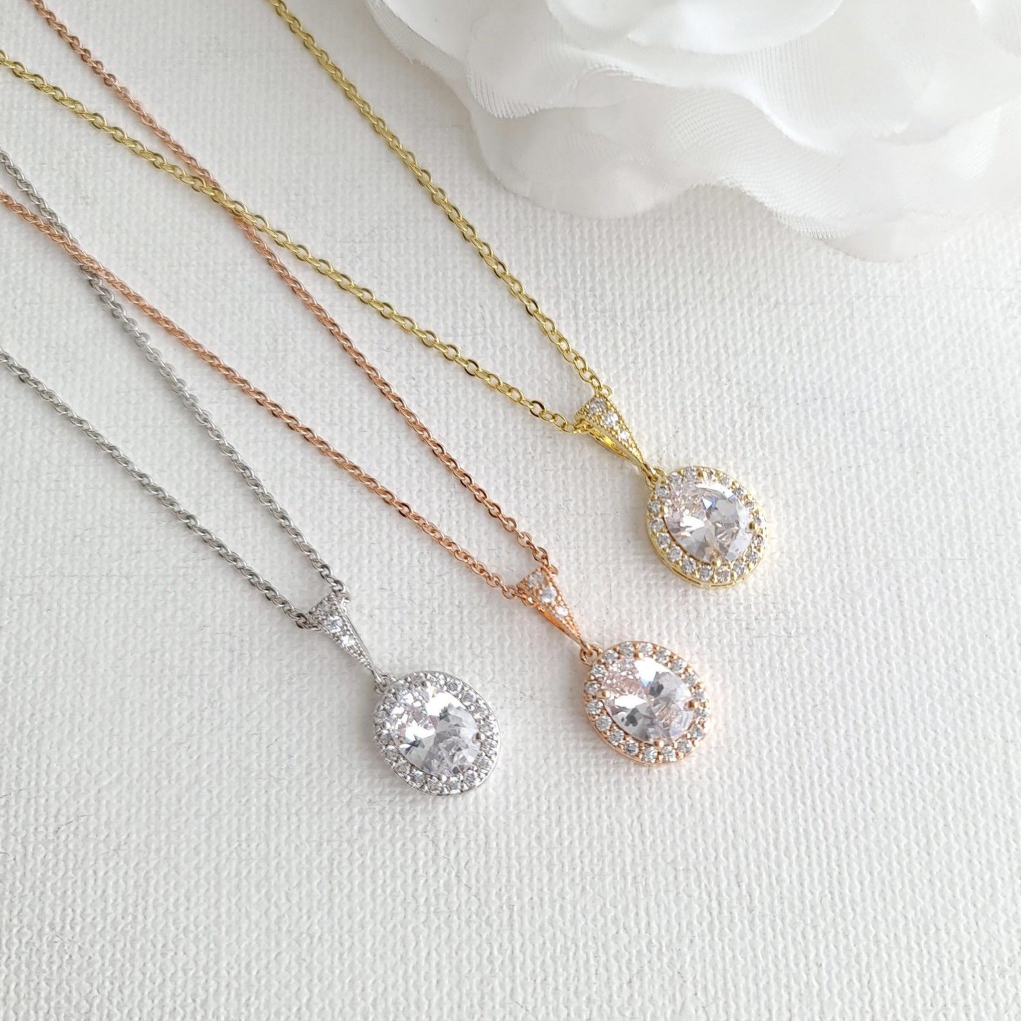 Rose Gold Bridesmaid Jewelry Set-Emily