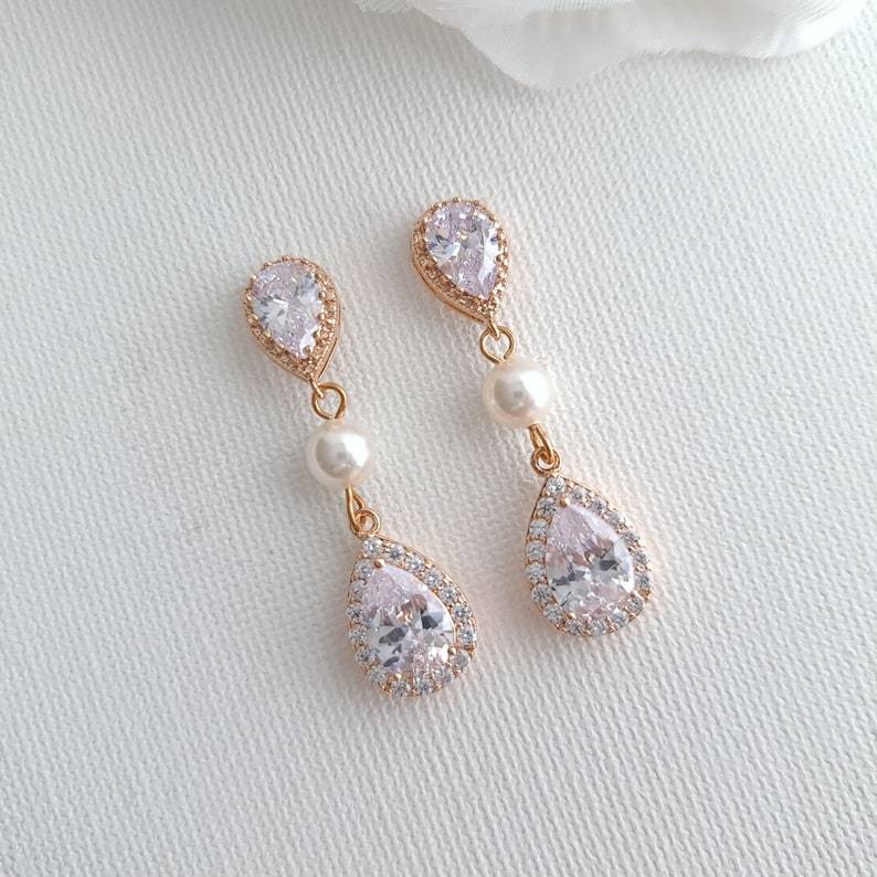 Gold and Pearl Earrings-Emma