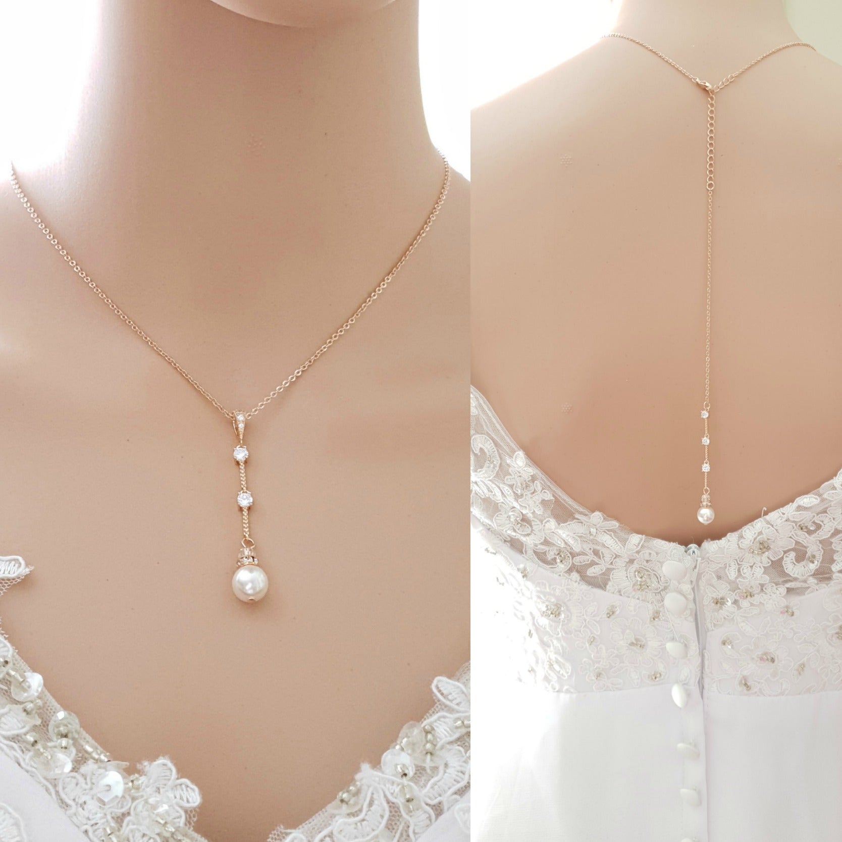 Minimal Pearl Jewelry Set for Weddings-Ginger