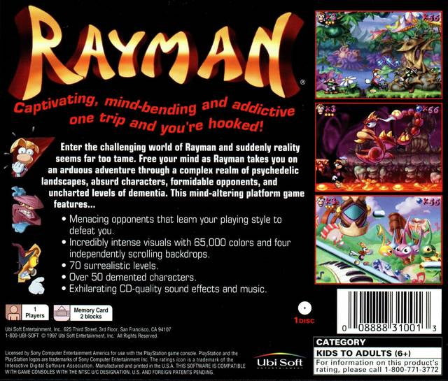 Rayman - PlayStation 1 (PS1) Game